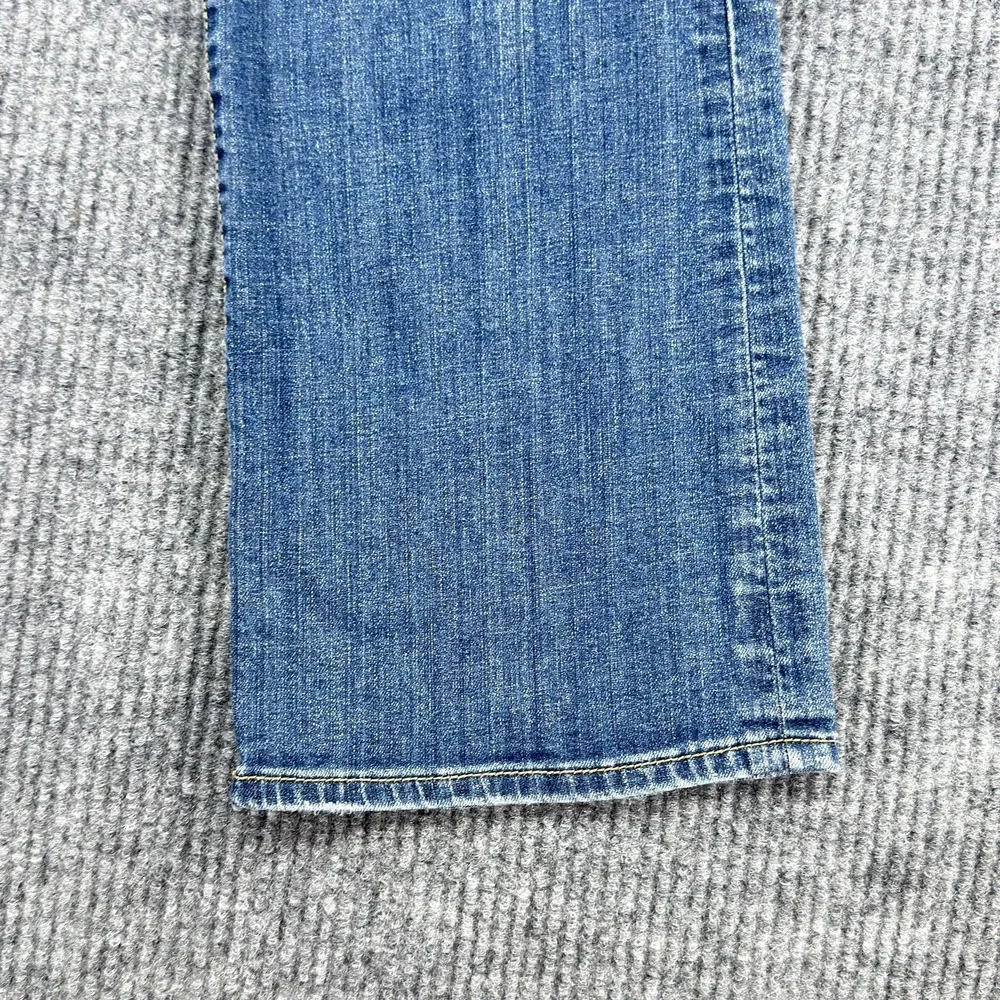 Seven7 Jeans Womens 10 Blue Medium Wash Flare Stretch Denim Mid Rise Embroidered
